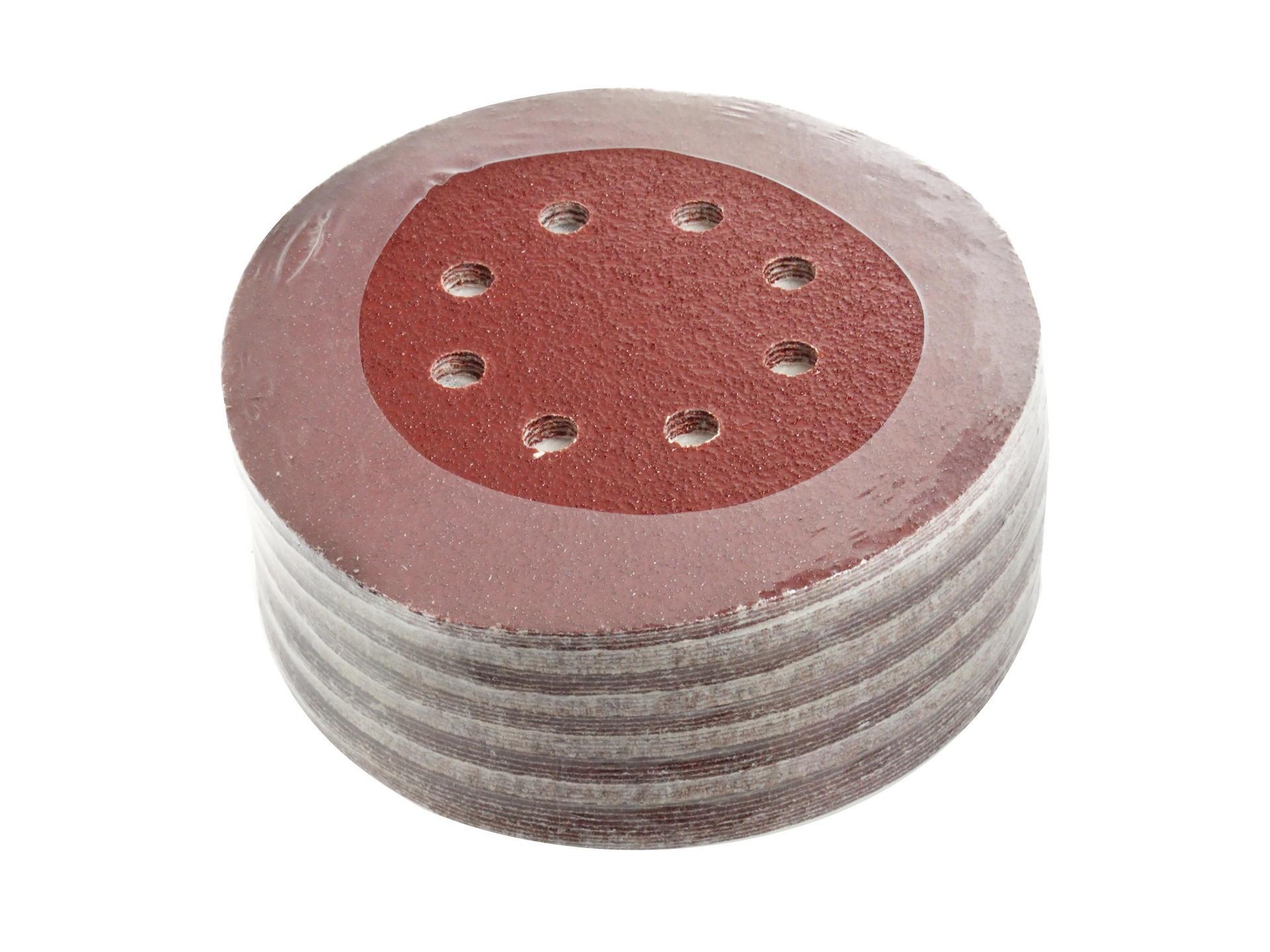 KRAFT&DELE KD11810 Brusný papír na kotouč 125mm P100 8 otvorů šmirgl papír 50 KUSŮ