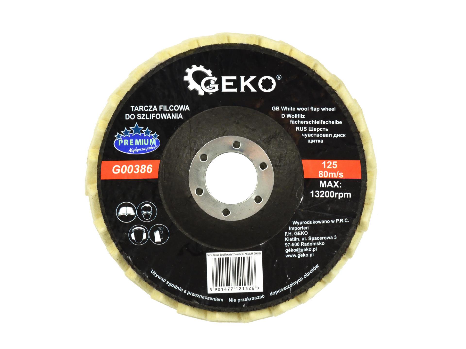 GEKO G00386 Plstěný brusný kotouč 125 mm na broušení leštění 1 kus PREMIUM