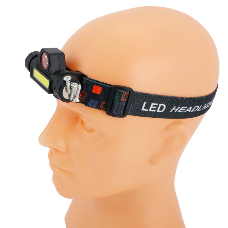 IRMA LAT32 Čelovka baterka na čelo s magnetem, svítilna LED XPE + COB
