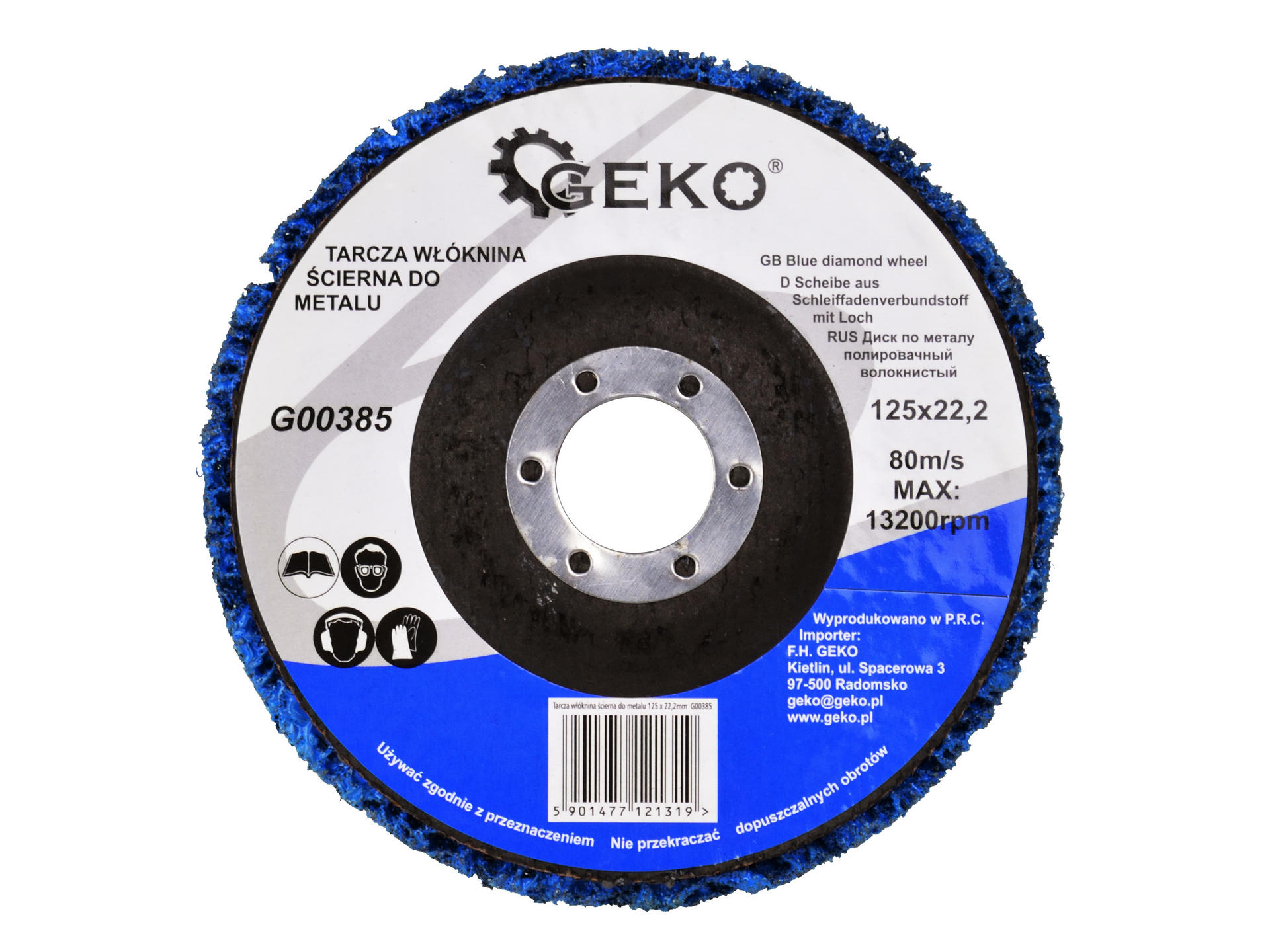GEKO G00385 Brusný fleecový kotouč na kov 125 x 22,2mm 10ks