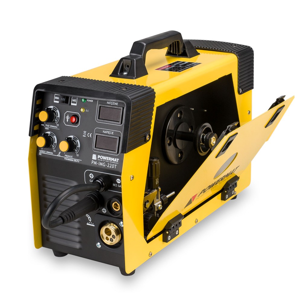 Powermat PM-IMG-220T INVERTOROVÁ SVÁŘEČKA MIG MAG TIG MMA 220A INVERTOR 5 kotoučů na kov
