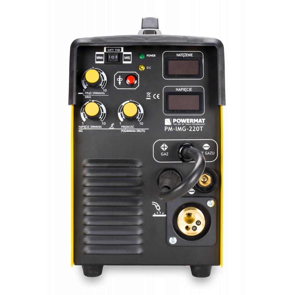 Powermat PM-IMG-220T INVERTOROVÁ SVÁŘEČKA MIG MAG TIG MMA 220A INVERTOR 5 kotoučů na kov