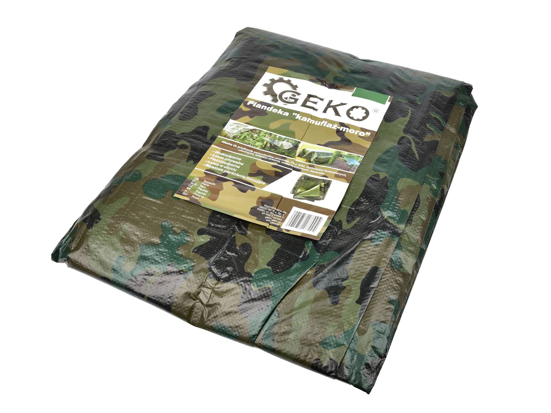 GEKO G70616 Krycí maskovací plachta nepromokavá hlinkové oka 5,49x10m 
