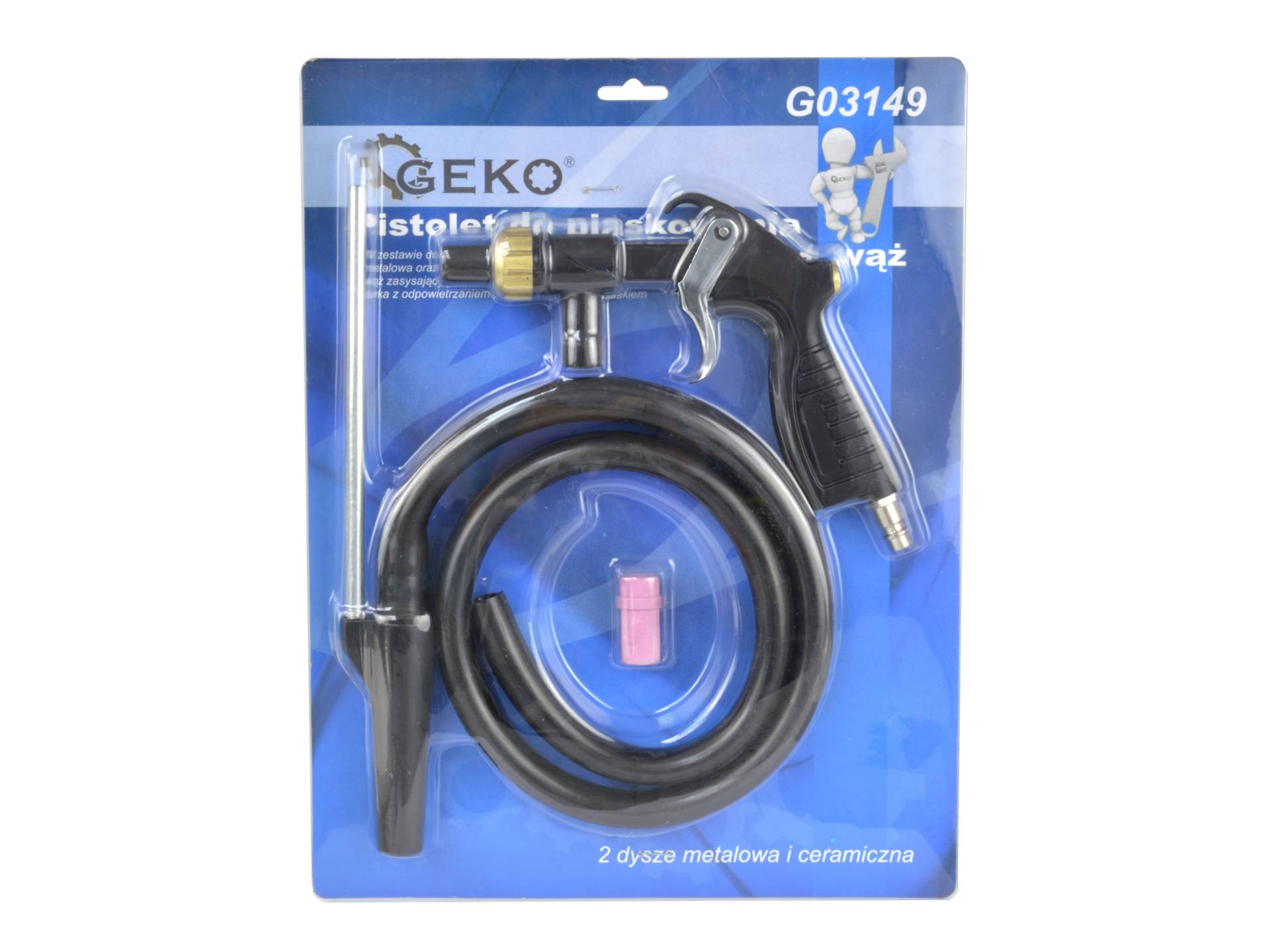 GEKO G01193 Pneumatická pískovací pistole s hadicou pískování 1/4"