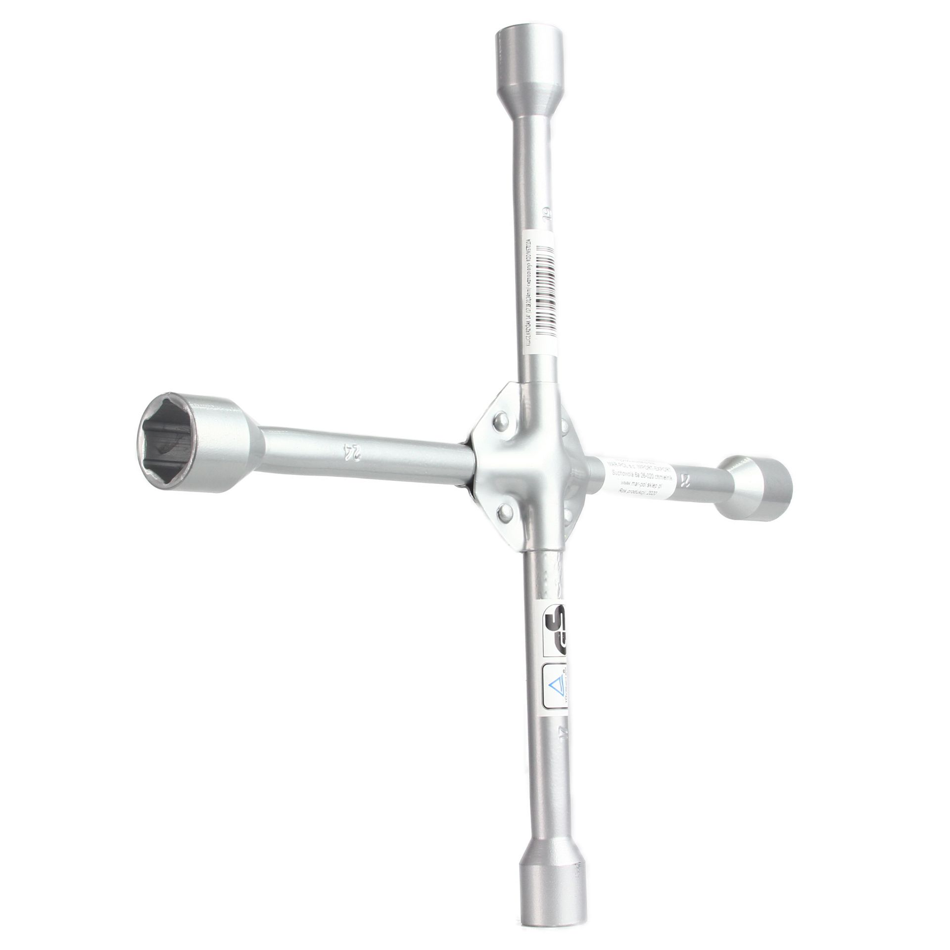 MAR-POL M57010A Křížový klíč na kola 14" 17mm, 19mm, 21mm, 24mm, vyztužený, klíče