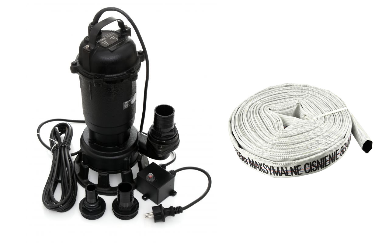 KRAFT&DELE KD764 Ponorné čerpadlo na vodu s drtičem 3200W + 20m požární hadice 1"
