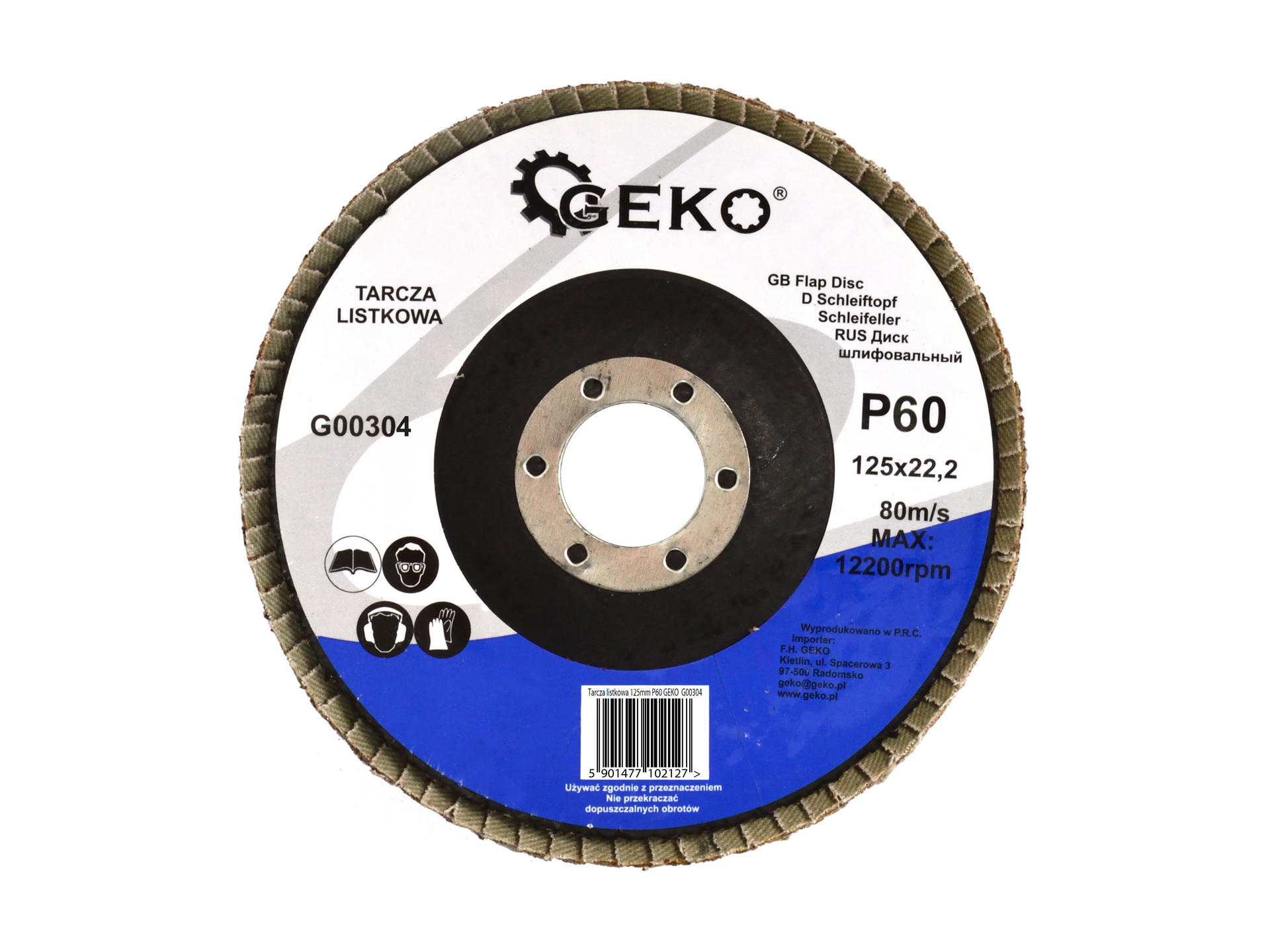 Geko G00307 Brusný lamelový kotouč 10ks na brusku 125mm P100