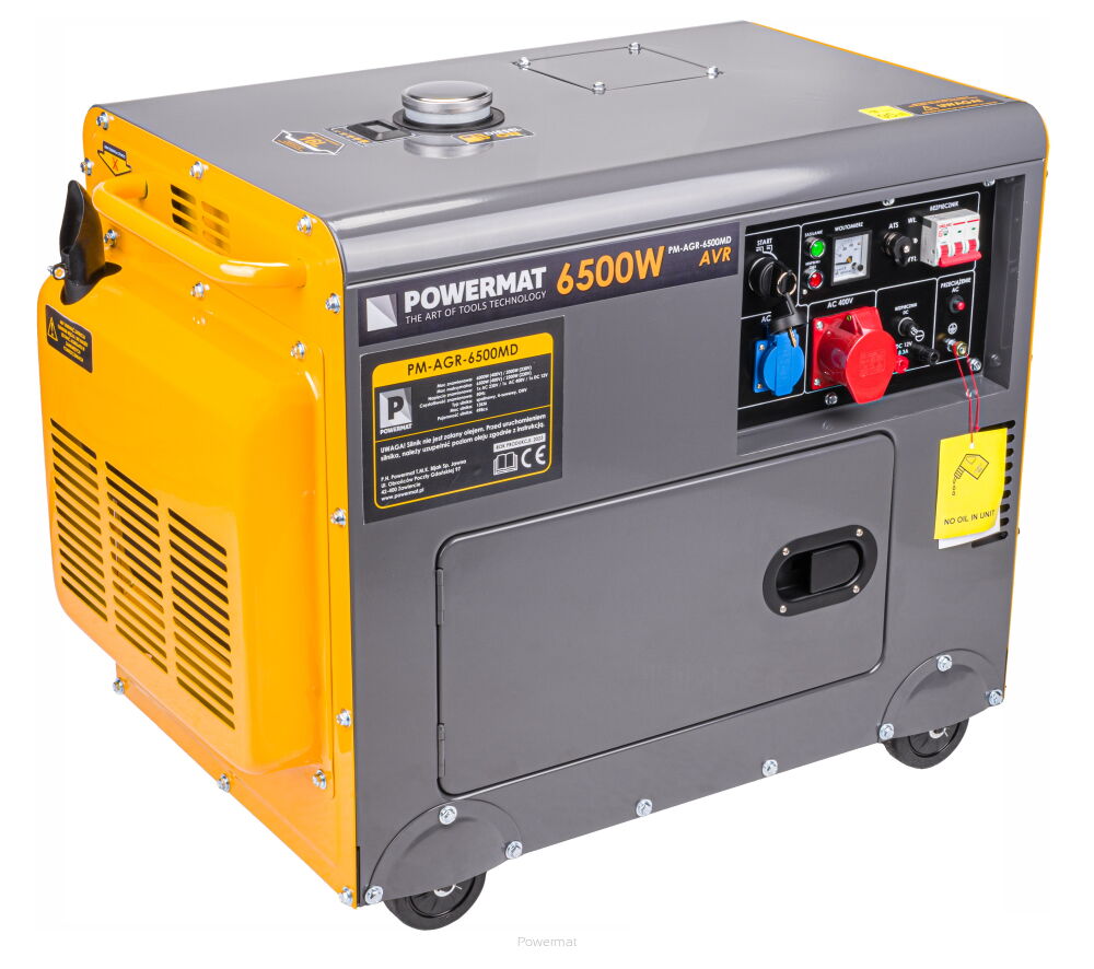 POWERMAT PM-AGR-6500MD DIESELOVÝ GENERÁTOR / Elektrocentrála 6,5KW 13HP 230V 400V ATS