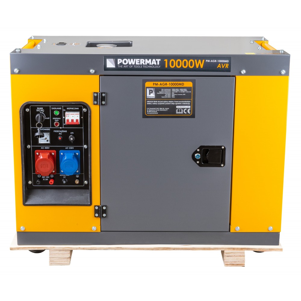 POWERMAT PM-AGR-10000MD DIESELOVÝ GENERÁTOR / Elektrocentrála 10KW 20HP 230V 400V AVR