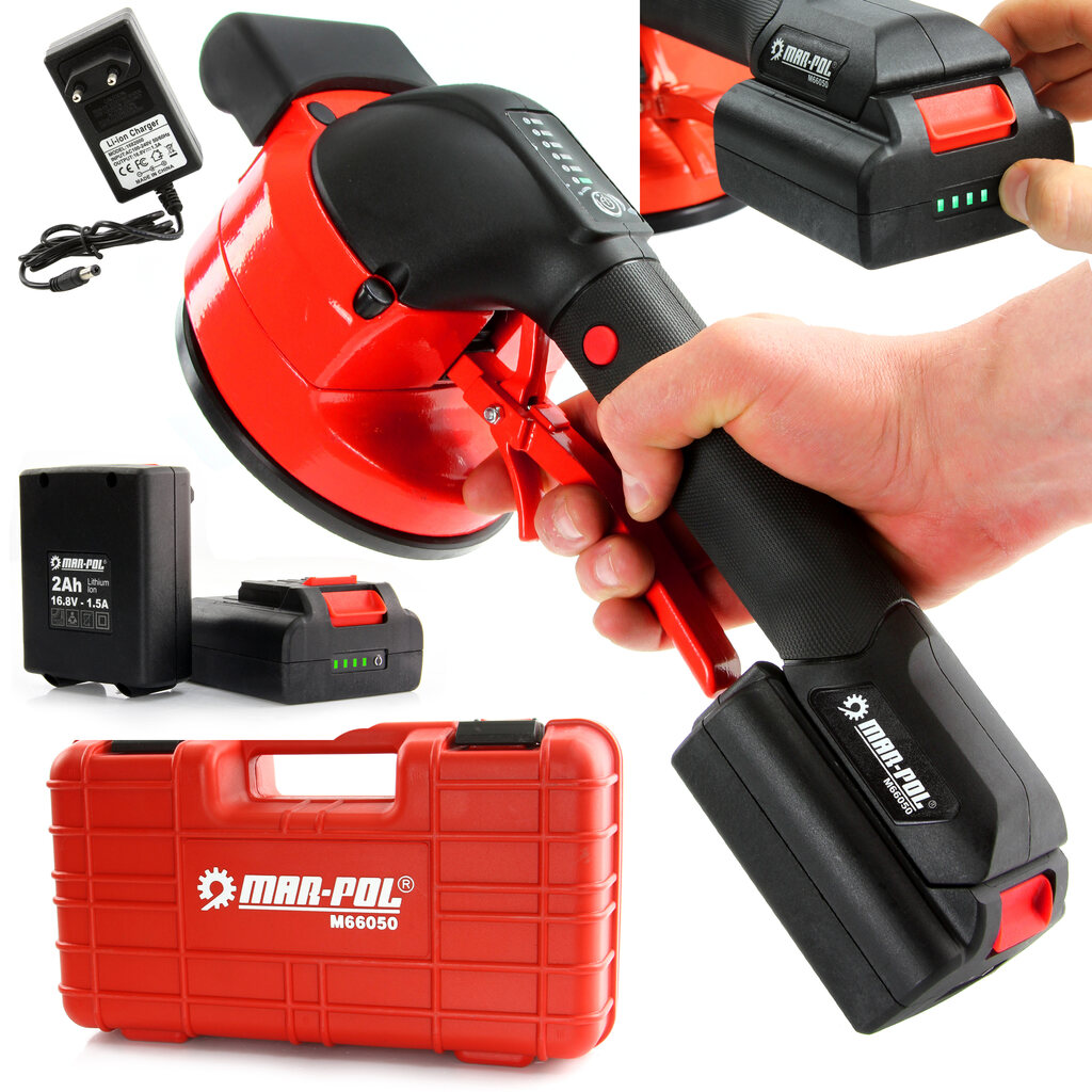 MAR-POL M66050 Akumulátorová vibrační přísavka 16,8V + 2 baterie