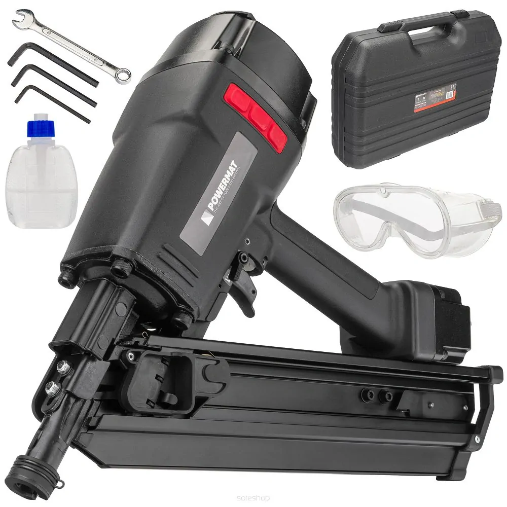POWERMAT PM-GP-80T PRO PNEUMATICKÁ PÁSOVÁ HŘEBÍKOVAČKA 50-90mm kufřík