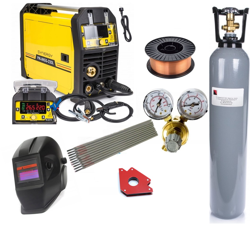 Powermat PM-IMGS-220L INVERTOROVÁ SVÁŘEČKA MIG MAG TIG MMA 220A SYNERGY SADA