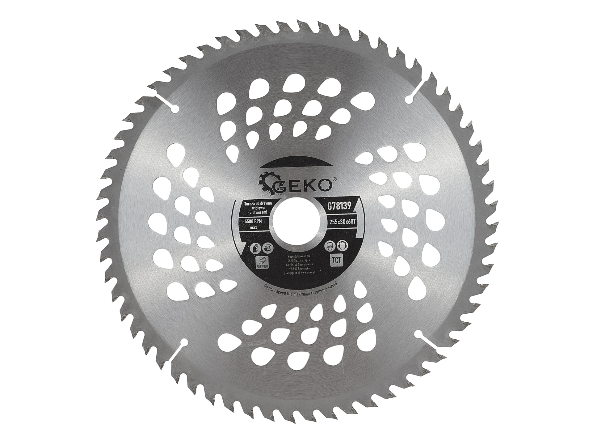 GEKO G78139 Vidiový kotouč na dřevo pro řezání dřeva 255mm 30mm 60T