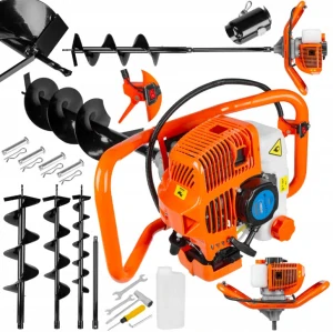 MAX ECGD540 MOTOROVÝ ZEMNÍ PŮDNÍ VRTÁK VRTÁNÍ DO ZEMĚ 3 vrtáky 100-200mm