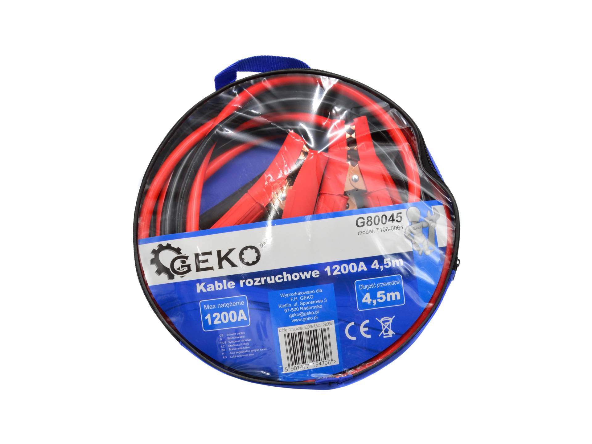 Startovací kabely na akumulátor, autobatérii 1200A 4,5m G80045