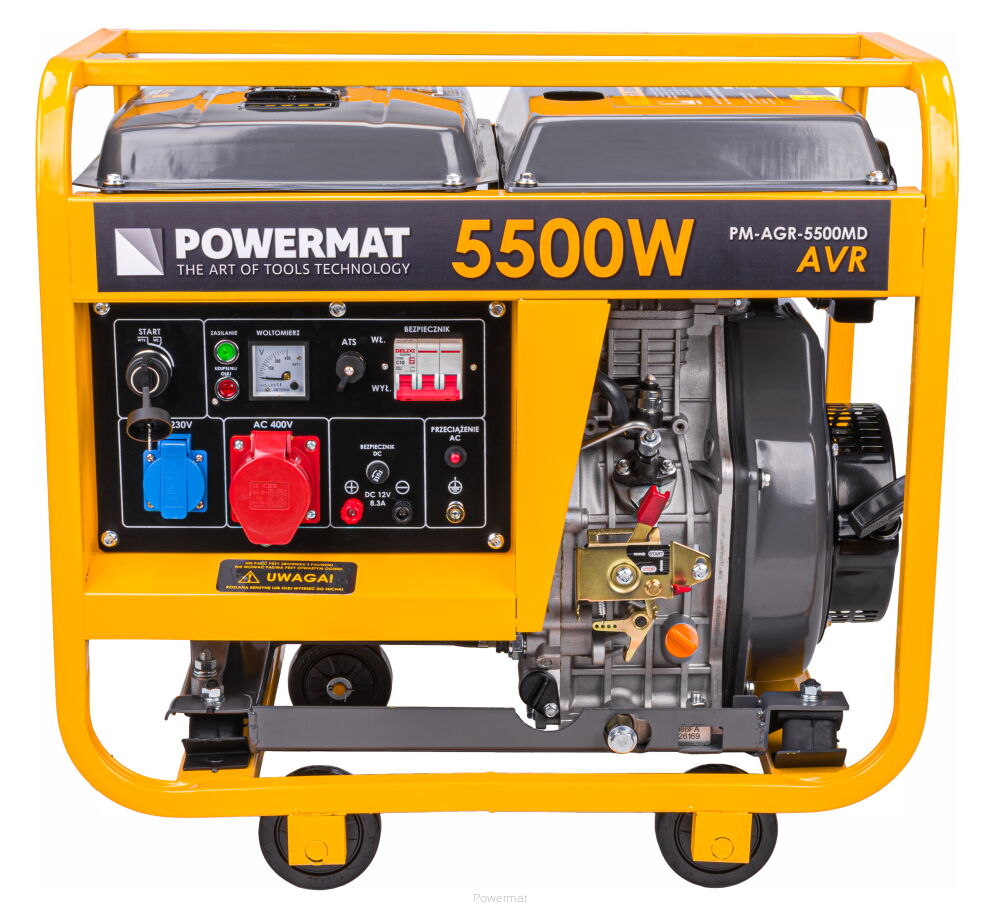 POWERMAT PM-AGR-5500MD DIESELOVÝ GENERÁTOR / Elektrocentrála 5,5KW 10HP 230V 400V ATS