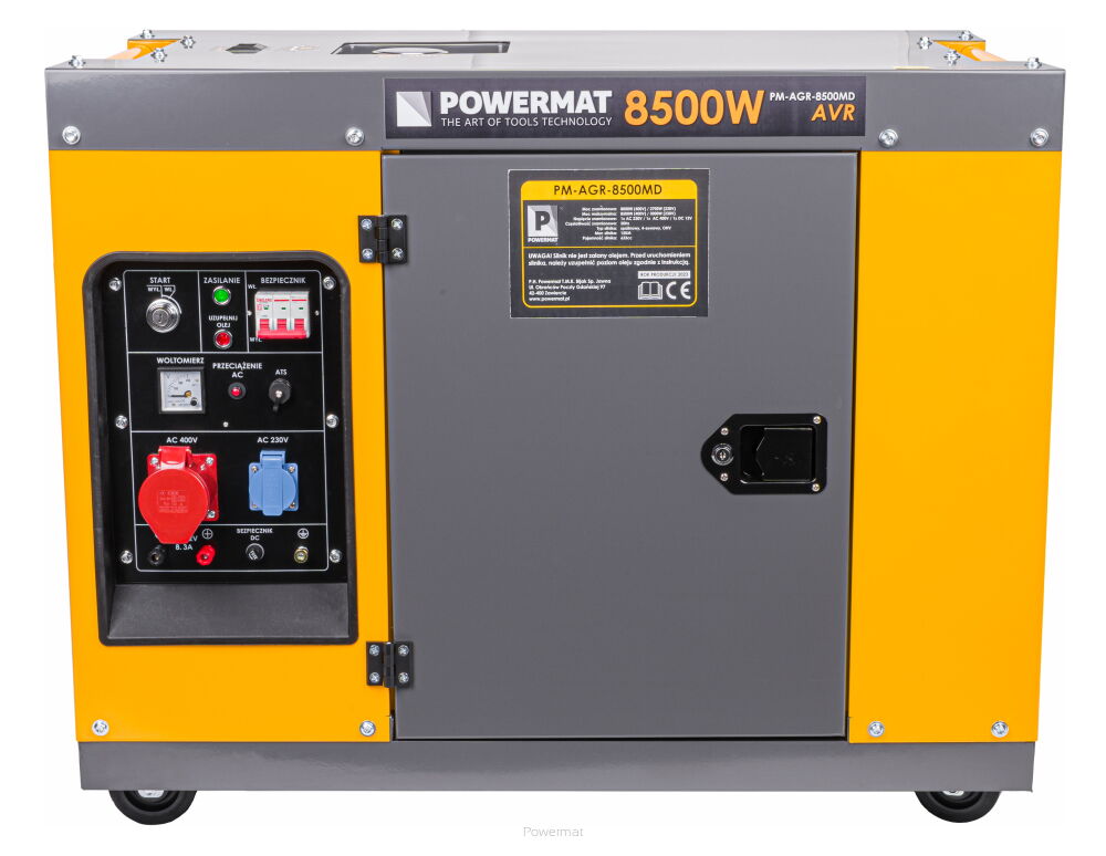 POWERMAT PM-AGR-8500MD DIESELOVÝ GENERÁTOR / Elektrocentrála 8,5KW 15HP 230V 400V ATS