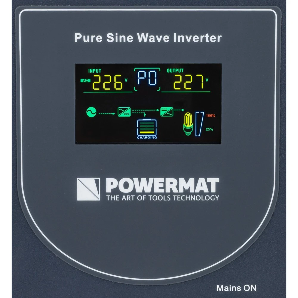 POWERMAT PM-UPS-800MW Záložní zdroj pro PC servery s LCD (UPS) 800VA 500W