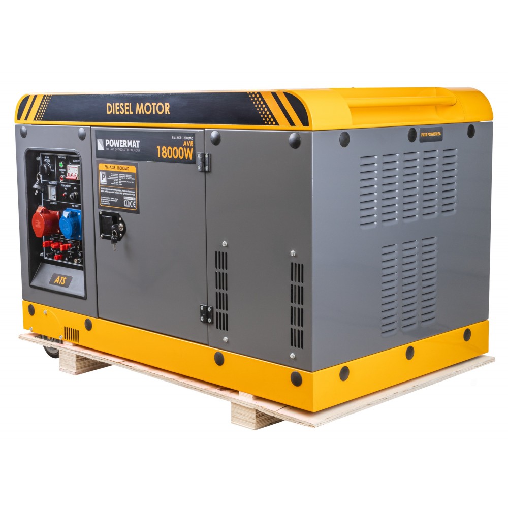 POWERMAT PM-AGR-18000MD DIESELOVÝ GENERÁTOR / Elektrocentrála 18KW 30HP 230V 400V AVR