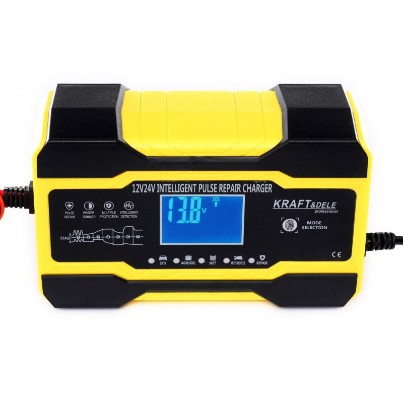 KRAFT&DELE KD1291 Automatická nabíječka baterií LCD 12V/10A 24V/5A
