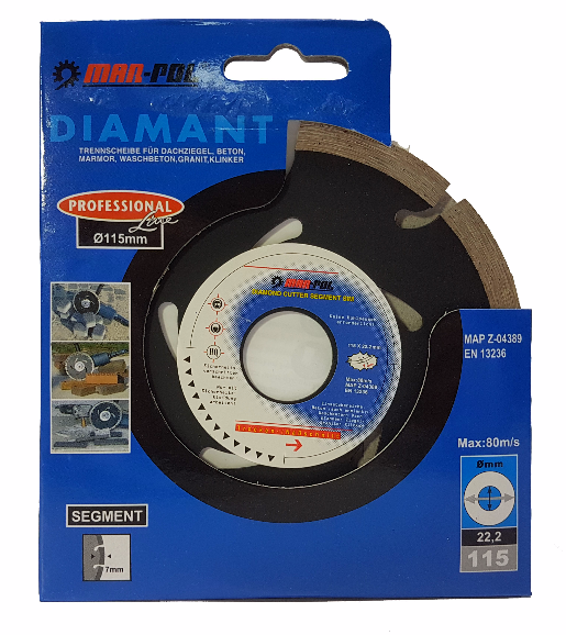 MAR-POL M08730 Diamantový kotouč 115x22,2x7 černý segment
