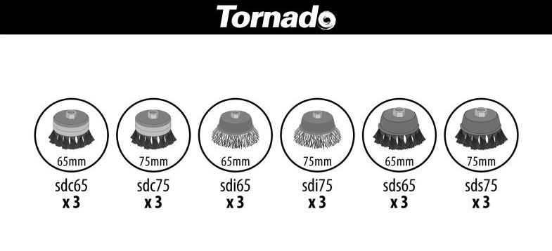 IRMA SSK4 Drátěné kartáče sada 18 kusů M14 65mm 75mm