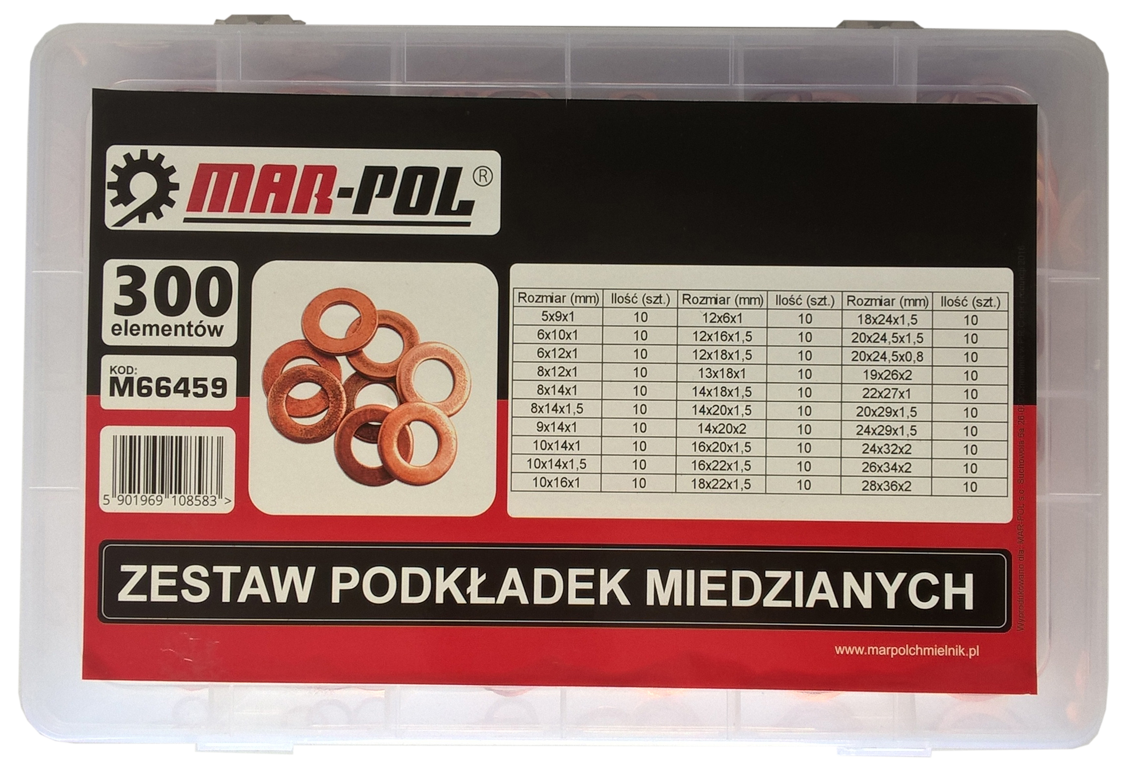 MAR-POL M66459 Sada - měděné podložky 300ks