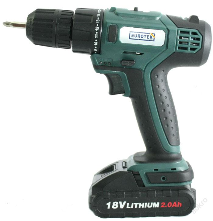 Eurotek CD277 AKU vrtačka vrtací šroubovák 18V Li-ion 1 baterie