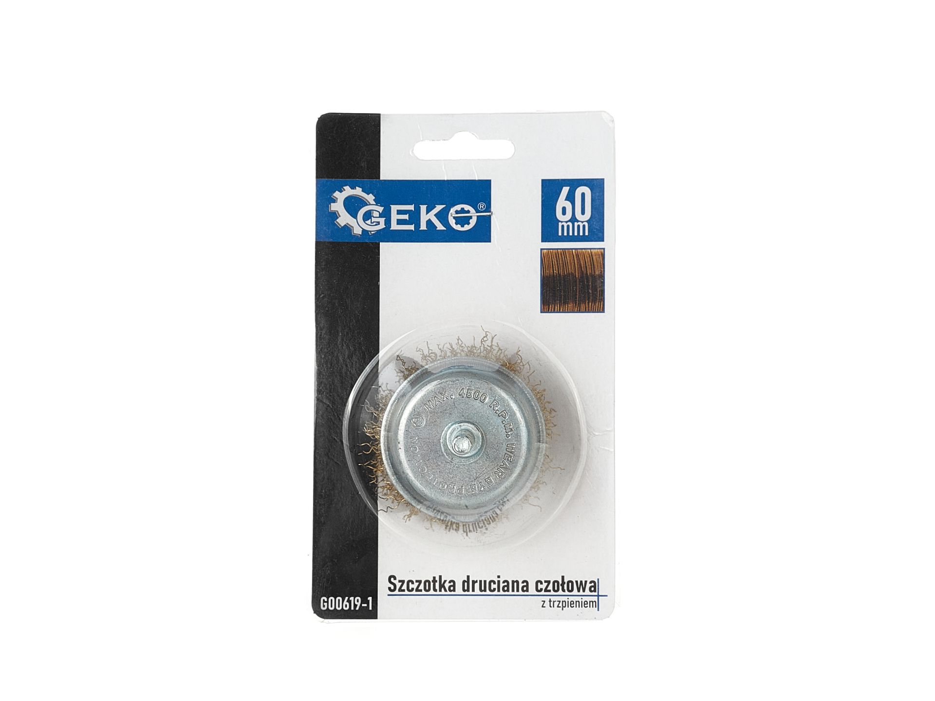 GEKO G00619-1 Drátěný kartáč, mosaz, 60 mm, se stopkou