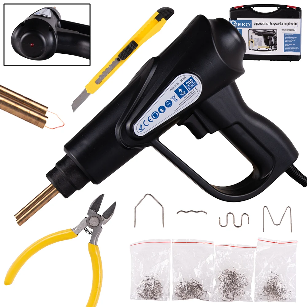 GEKO G81281 Svářečka plastů sešívačka na plasty 70W 200 sponek