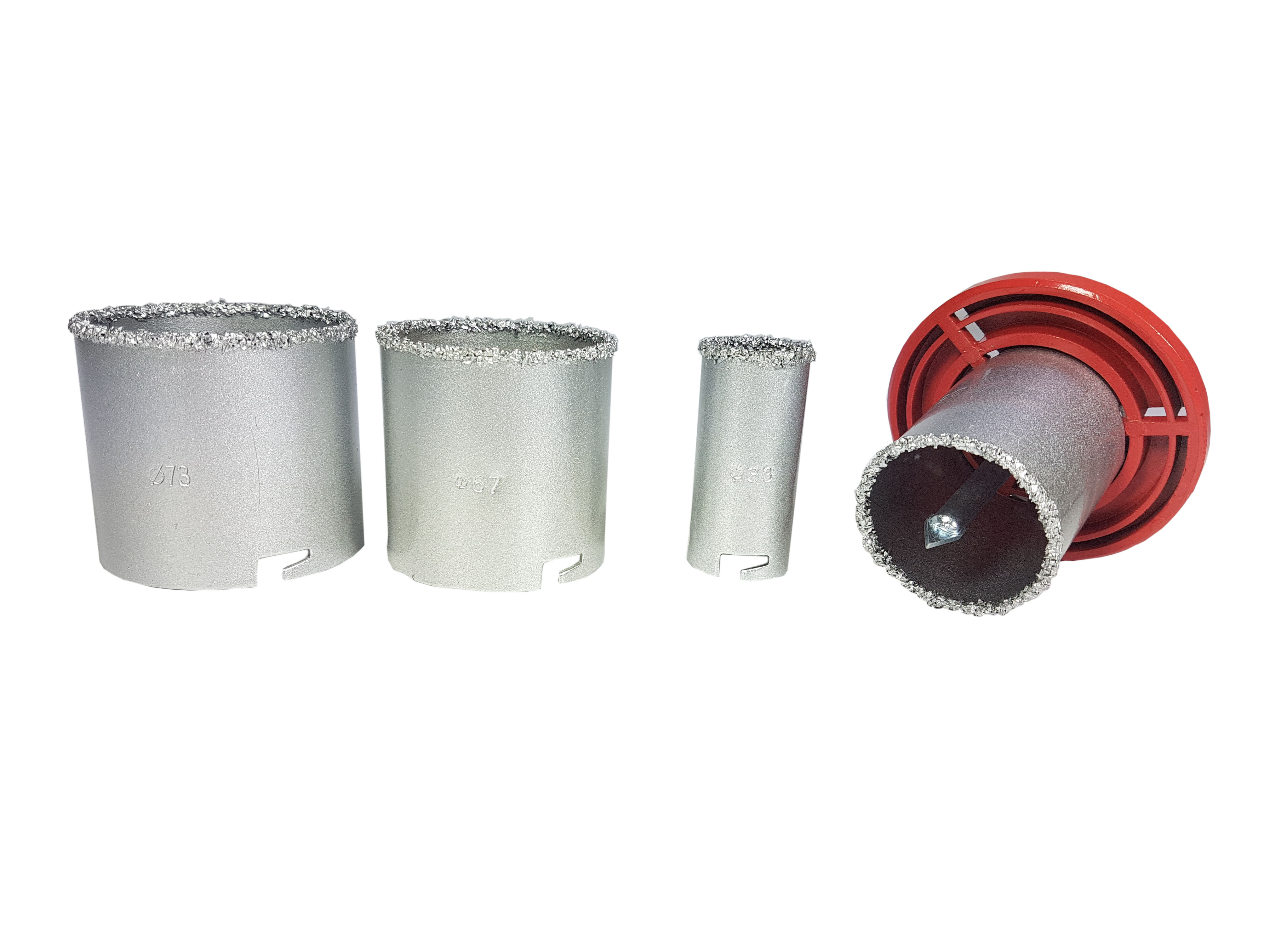 MAR-POL M22580 Korunkový vrták do betonu Wolframový, vrtáky 33-73 mm SADA 4 ks