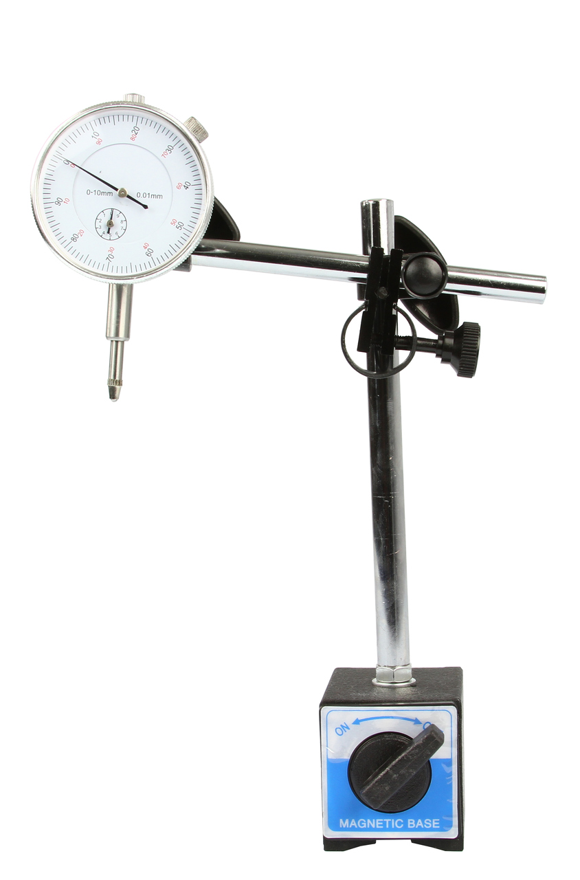 Mar-Pol M57661 Automatický magnetický stativ, číselníkový úchylkoměř 0-10mm + 22 koncovek