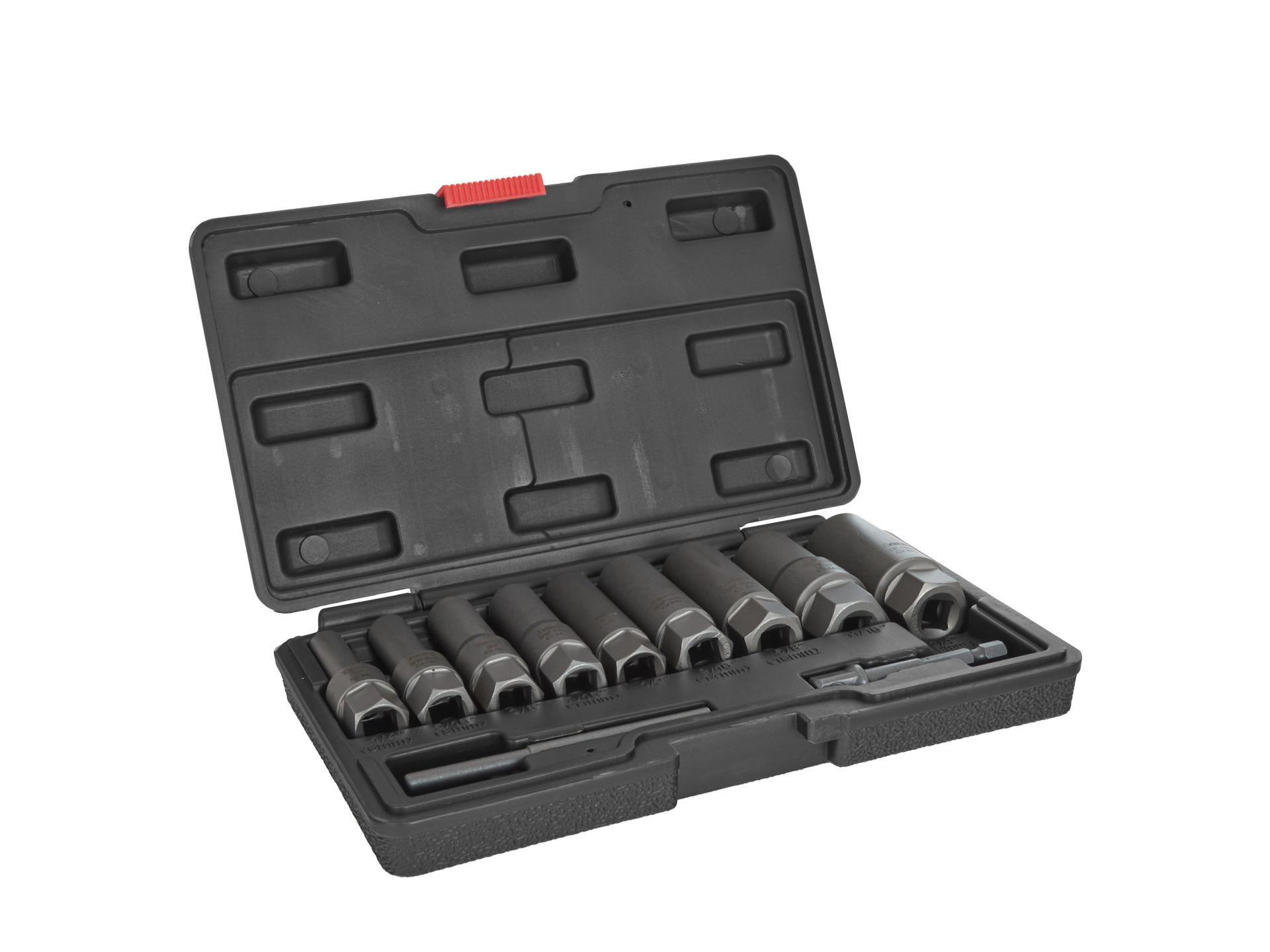 TVARDY T00130 Dlouhé nástrčné klíče na zlomené šrouby 11ks 6-19mm