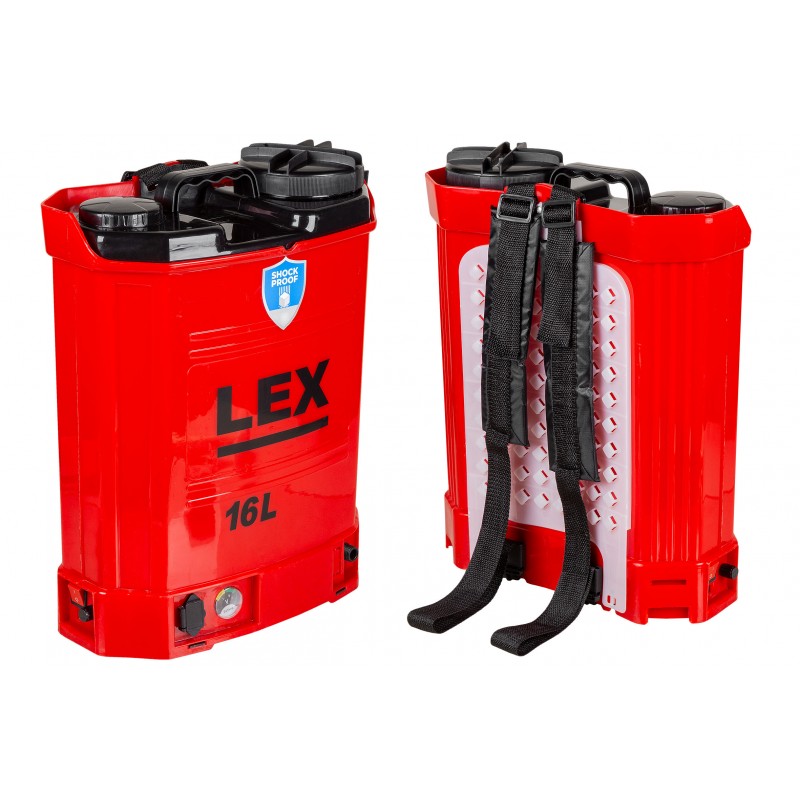 LEX LES-16 16L Akumulátorový zádový tlakový postřikovač 12V