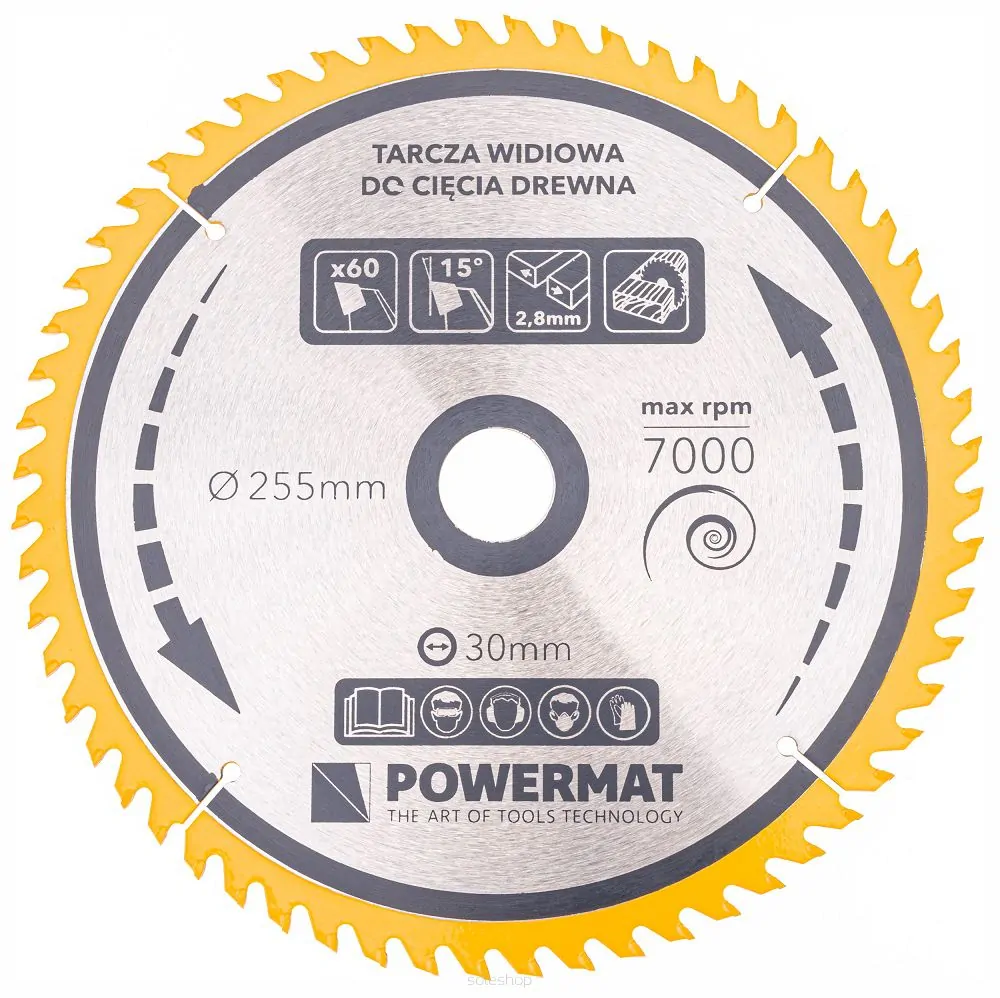 POWERMAT TDD-255x30x60Z KOTOUČ NA DŘEVO 255x30 60z
