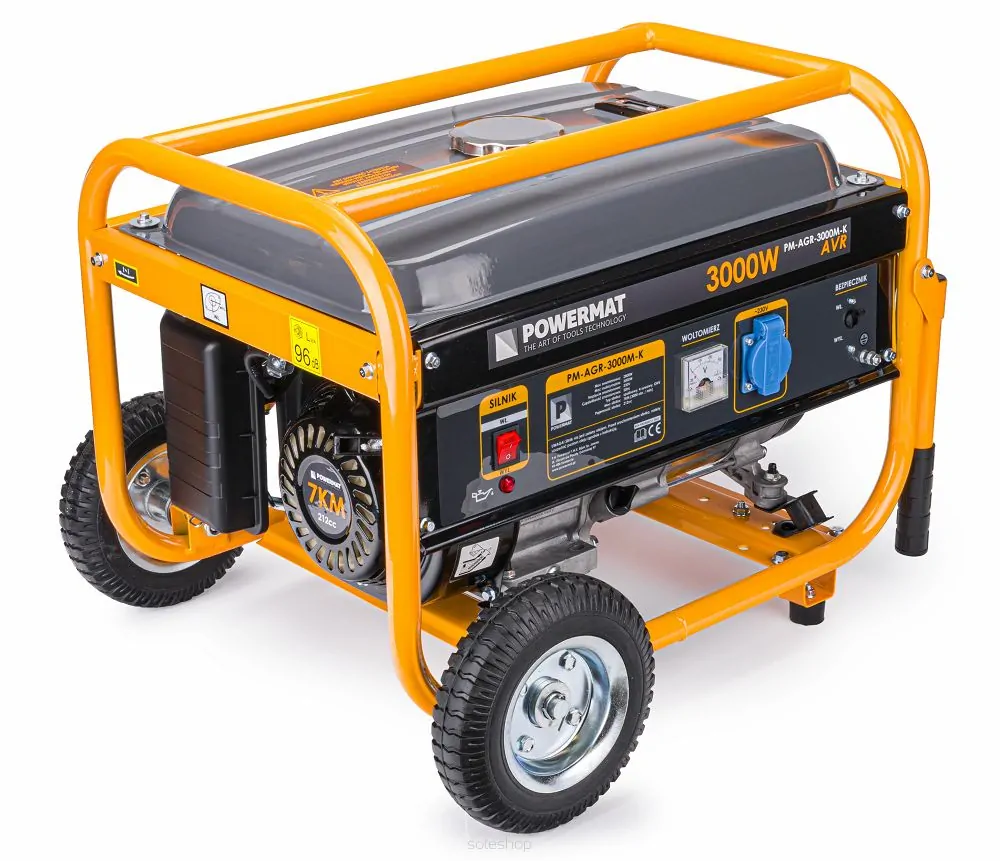 POWERMAT PM-AGR-3000M-K ELEKTROCENTRÁLA GENERÁTOR PROUDU 230 V / 50 Hz 3000W
