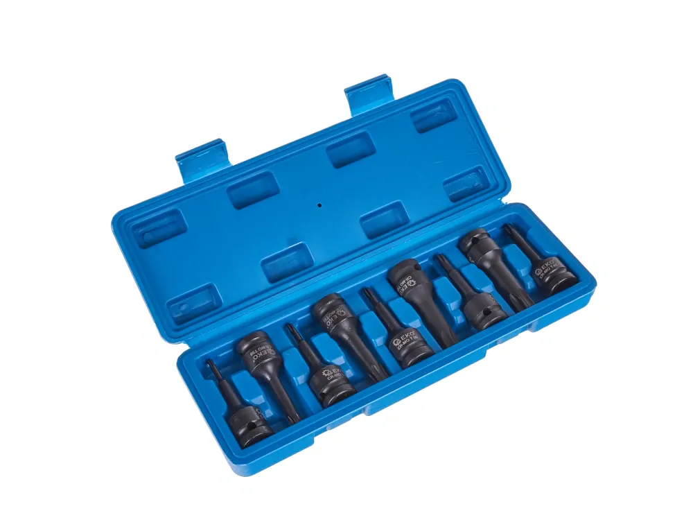 GEKO G10526 Nástrčné hlavice rázové klíče 9 ks T20-T70 CR-MO