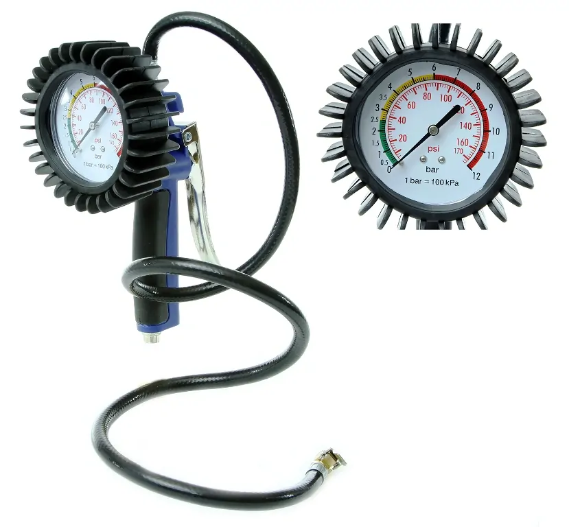 MAR-POL M80701R Pistole na huštění pneumatik s manometrem 12 bar, hadice 1000mm RIPPER