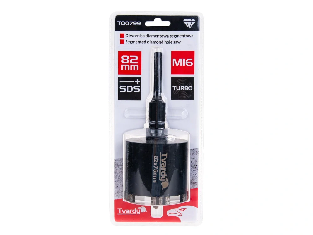 Geko T00799 Korunkový vrták vykružovák do zdi betonu turbo 82mm SDS Plus