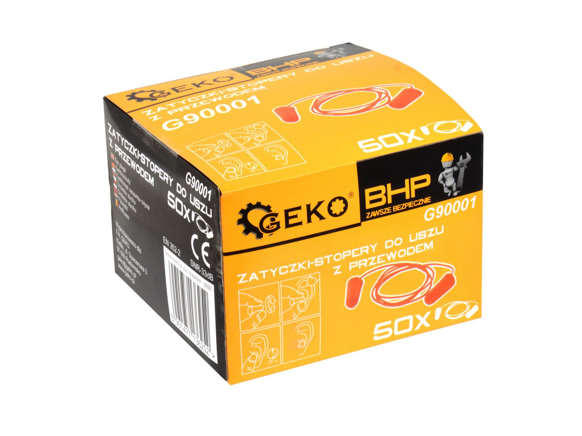 GEKO G90001 Ochranné špunty zátky do uší 50ks ochrana uší chrániče sluchu
