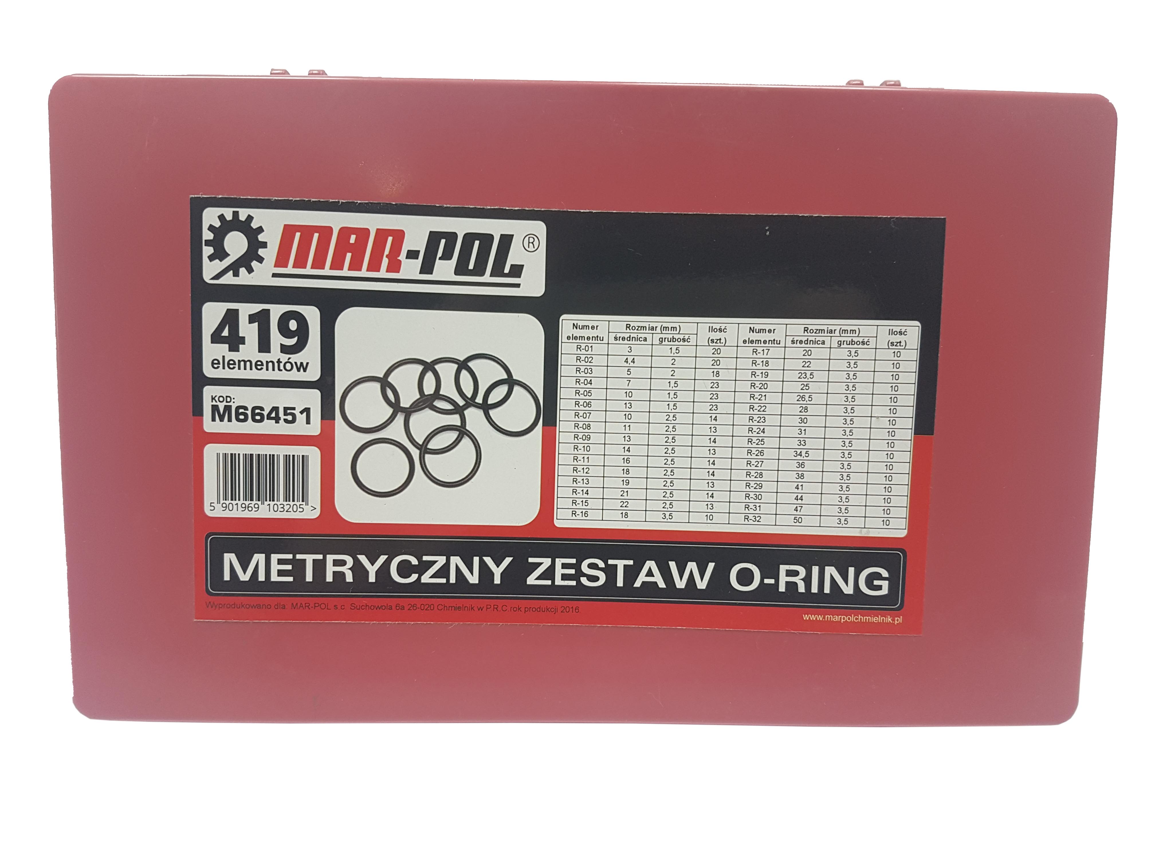MAR-POL M66451 Sada těsnících gumiček 419ks