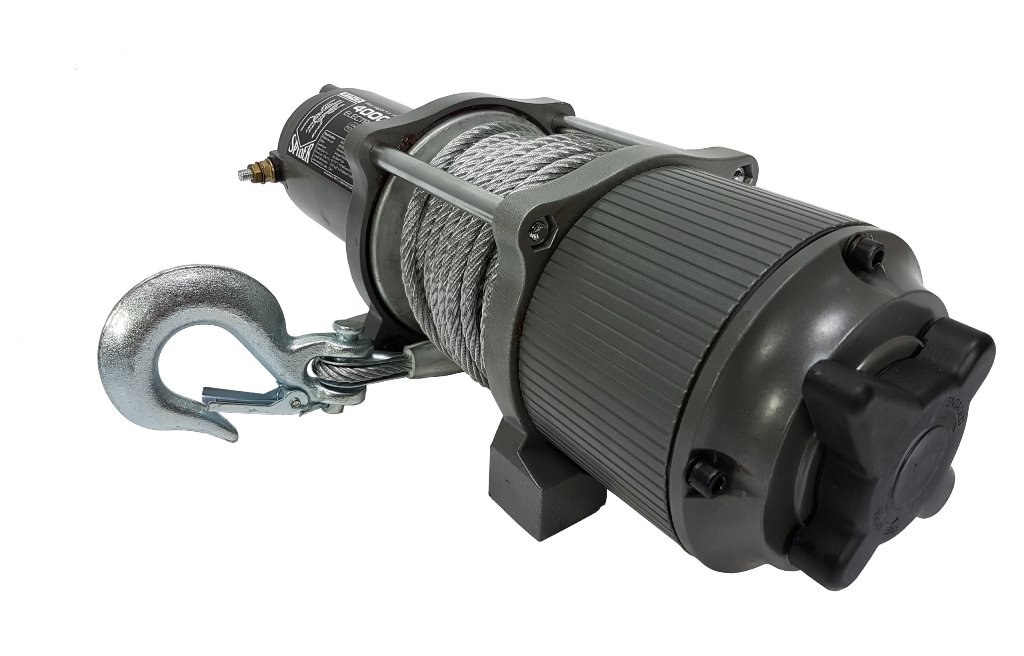 MAR-POL M80801 Kladkostroj, naviják akumulátorový 12V 1814kg, ocelové lano
