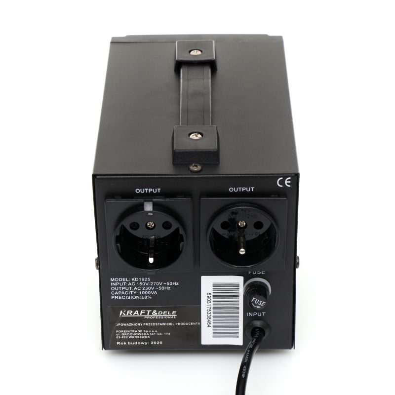 KRAFT&DELE KD1925 Stabilizátor napětí 1000VA 230V regulátor elektrické energie AVR