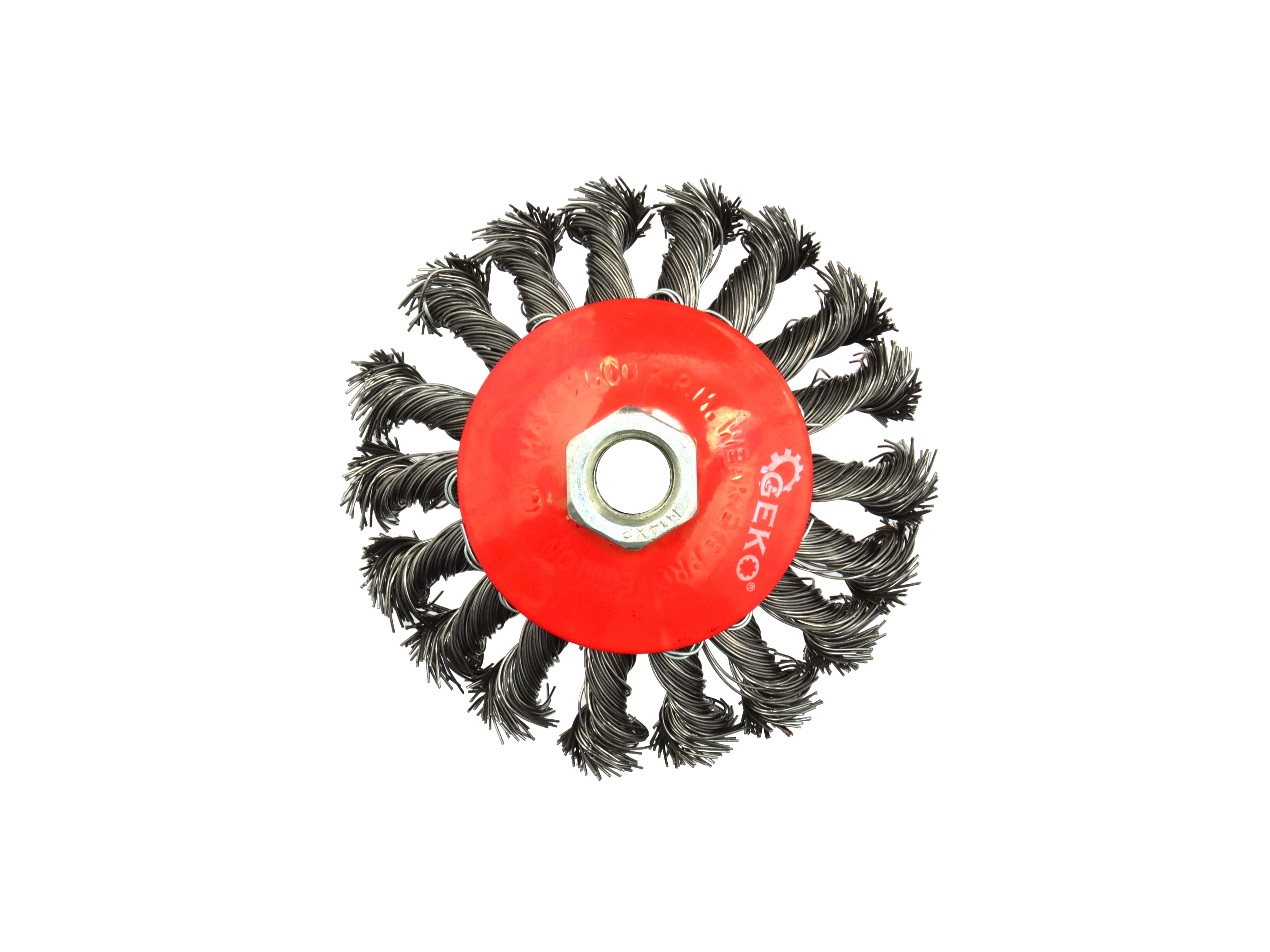 GEKO G00606 Drátěný kartáč na brusku, dráťák 115mm M14