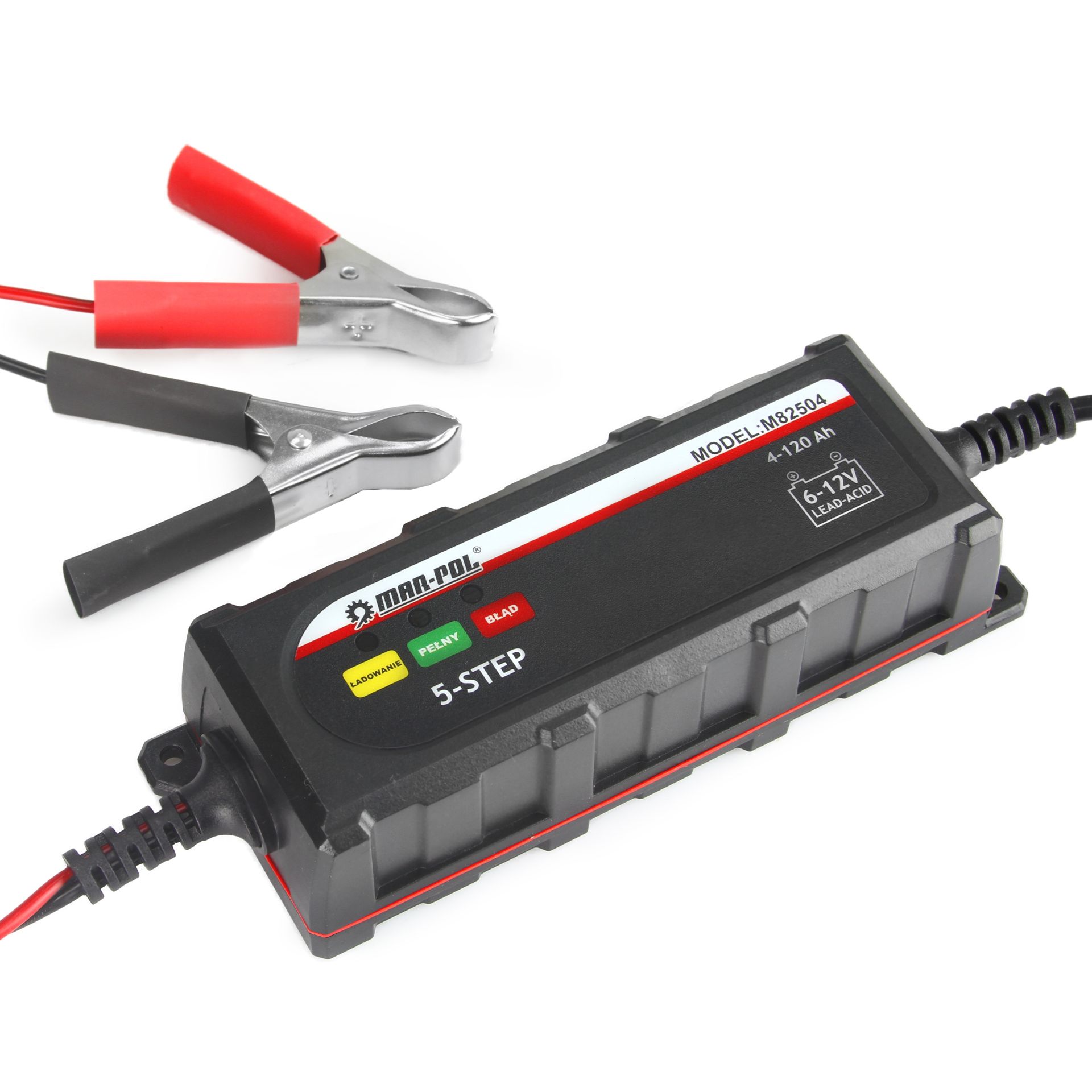 MAR-POL M82504 Nabíječka autobaterií 1A 6/12V + startovací kable