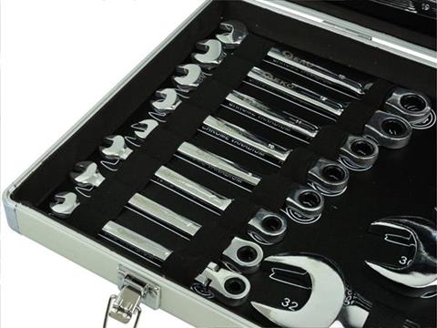 GEKO G10342 Sada klíčů 22ks klíče s ráčnou očkové, vidlicové, ohybné 6-32mm
