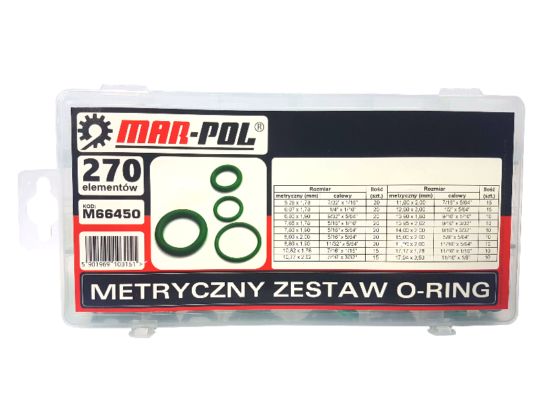 MAR-POL M66450 Sada těsnících gumiček pro klimatizace 270ks 