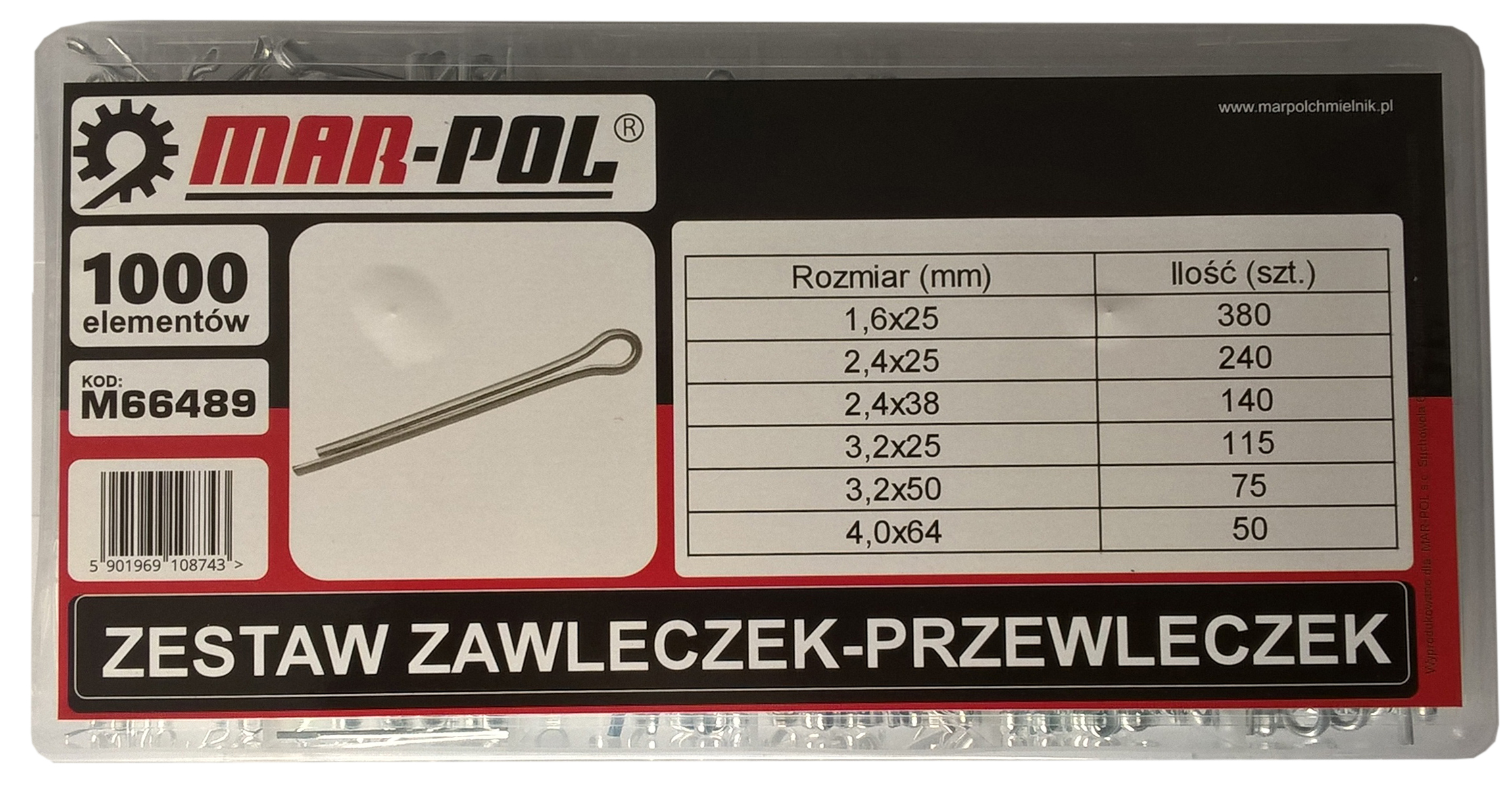 MAR-POL M66489 Sada - Závlačky, 1000ks