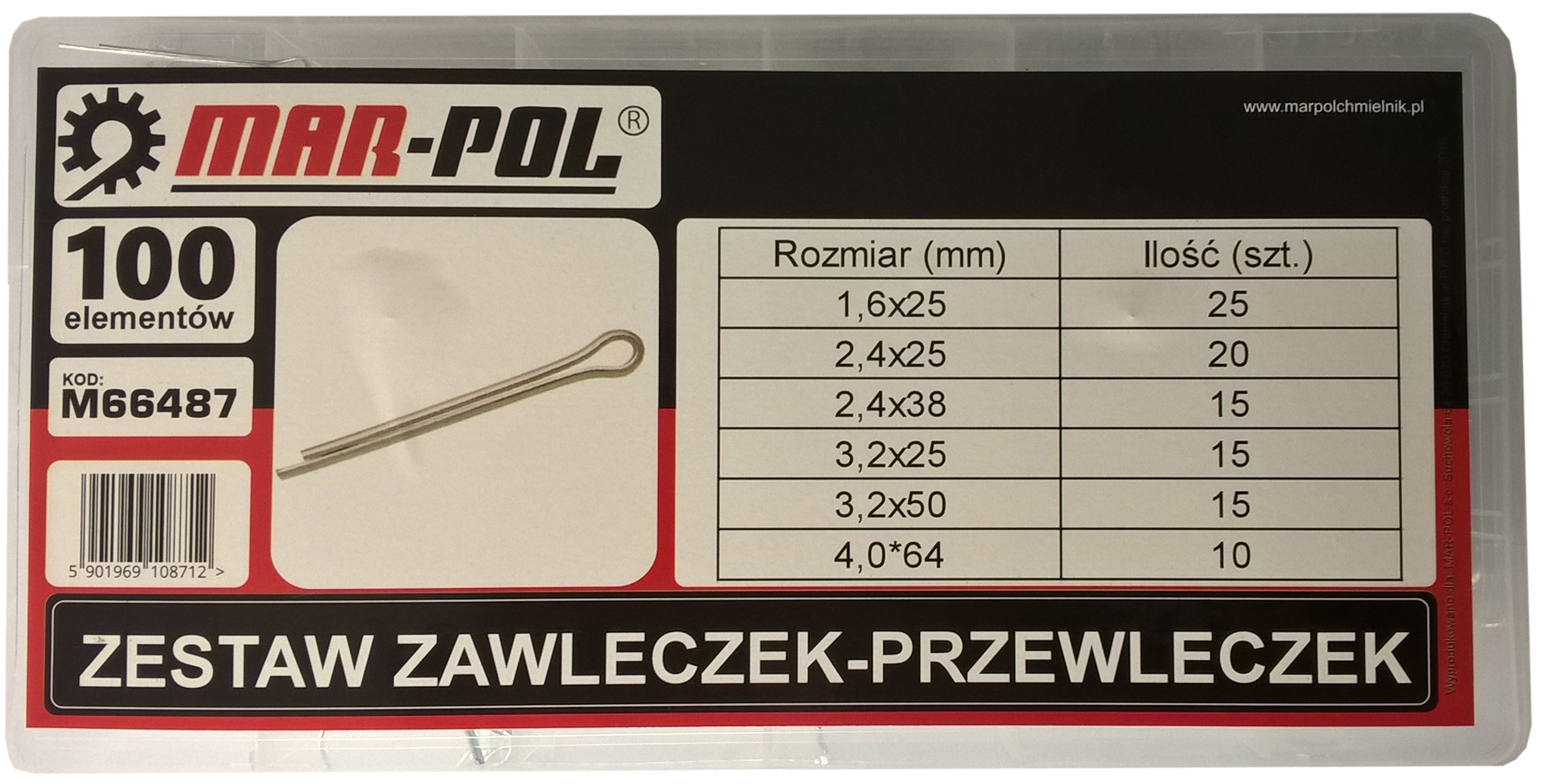 MAR-POL M66487 Sada - Závlačky, 100ks