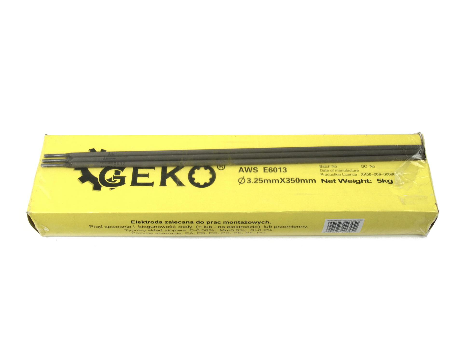 GEKO G74201 Svařovací elektrody 3,25mm x 350mm celulózové rutilové 5kg